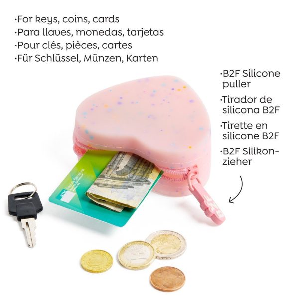 MONEDERO SILICONA BACK2FUN CORAZÓN ROSA - Imagen 3