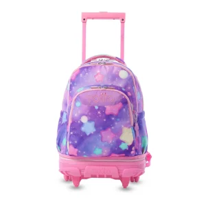 MOCHILA TOTTO ESCOLAR CARRO DESMONTABLE ESTRELLAS LILA
