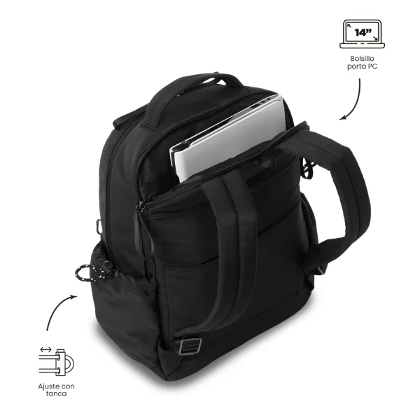 MOCHILA MORRAL PRAGA M NEGRA - Imagen 3