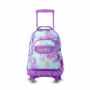 MOCHILA TOTTO ESCOLAR CARRO FIJO CORAZONES