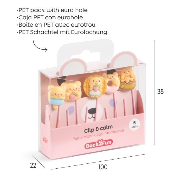 SET CLIPS 5UND. CLIP&CALM BACK2FUN OSO ROSA - Imagen 4
