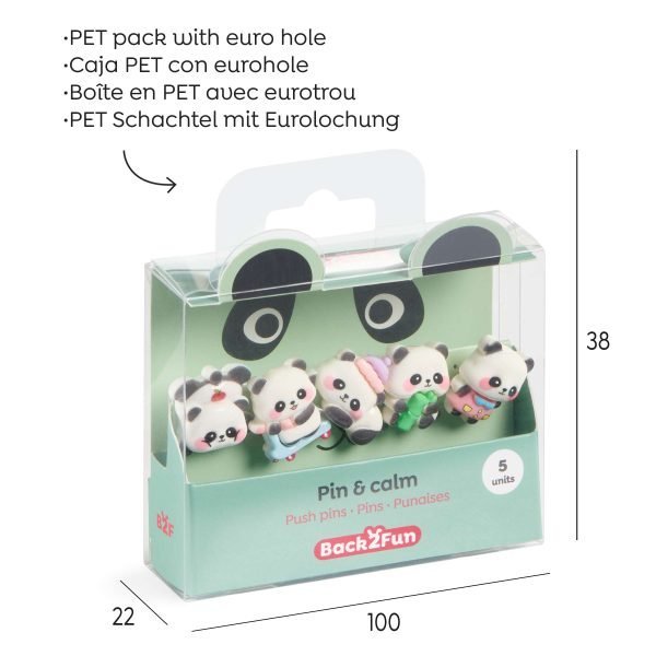 SET PINS 5UND. CLIP&CALM BACK2FUN PANDA VERDE - Imagen 2