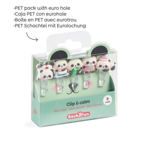 SET PINZAS 5UND. CLIP&CALM BACK2FUN PANDA VERDE - Imagen 2