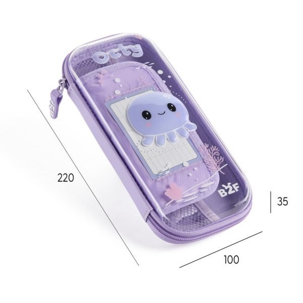 ESTUCHE SENCILLO TRANSPARENTE BACK2FUN PULPO - Imagen 7