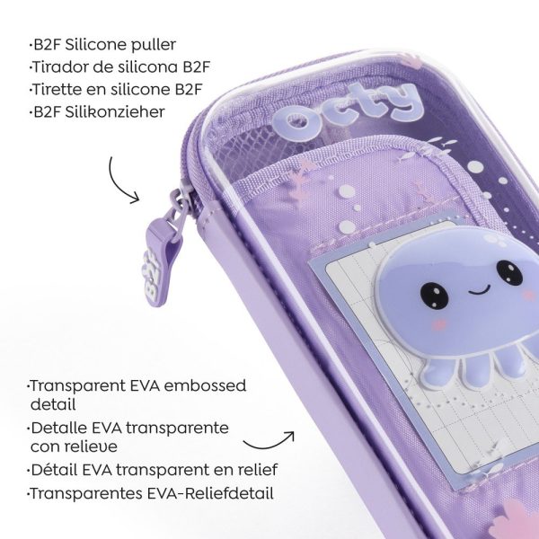 ESTUCHE SENCILLO TRANSPARENTE BACK2FUN PULPO - Imagen 6