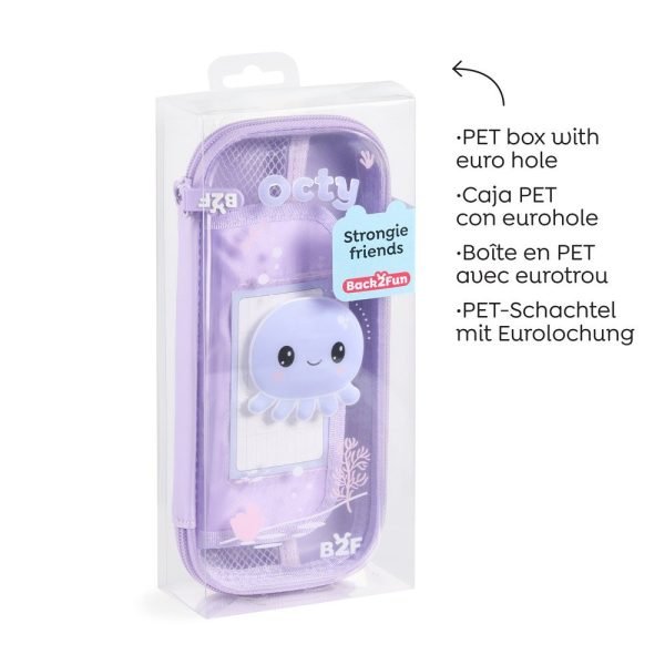 ESTUCHE SENCILLO TRANSPARENTE BACK2FUN PULPO - Imagen 2
