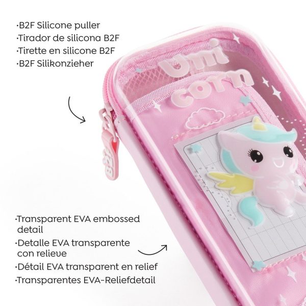 ESTUCHE SENCILLO TRANSPARENTE BACK2FUN UNICORNIO - Imagen 3