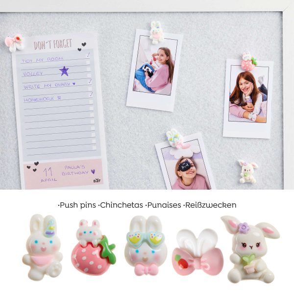 SET PINS 5UND. CLIP&CALM BACK2FUN CONEJITO MORADO - Imagen 3