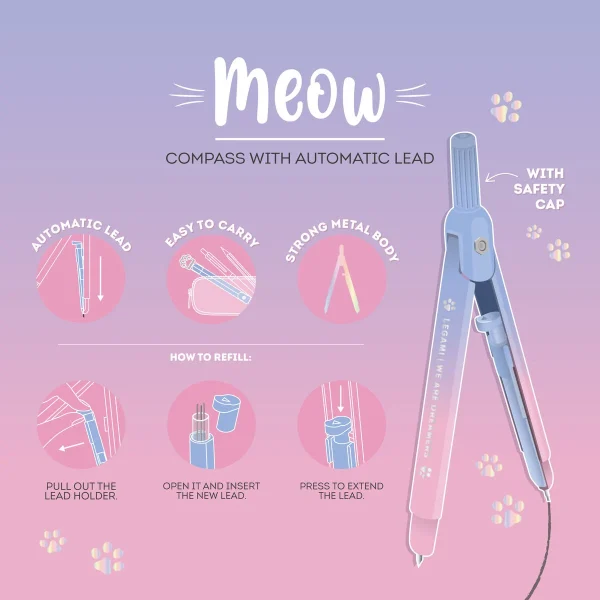 COMPÁS CON MINA INCLUIDA LEGAMI KITTY MEOW - Imagen 2