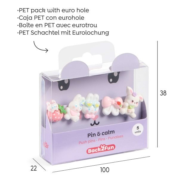 SET PINS 5UND. CLIP&CALM BACK2FUN CONEJITO MORADO - Imagen 4