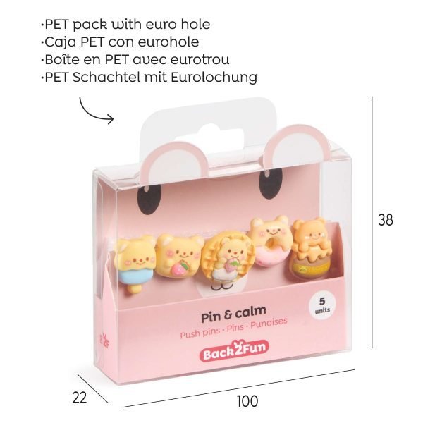 SET PINS 5UND. CLIP&CALM BACK2FUN OSO ROSA - Imagen 3
