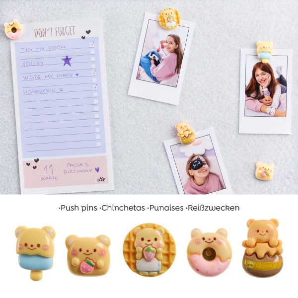 SET PINS 5UND. CLIP&CALM BACK2FUN OSO ROSA - Imagen 5