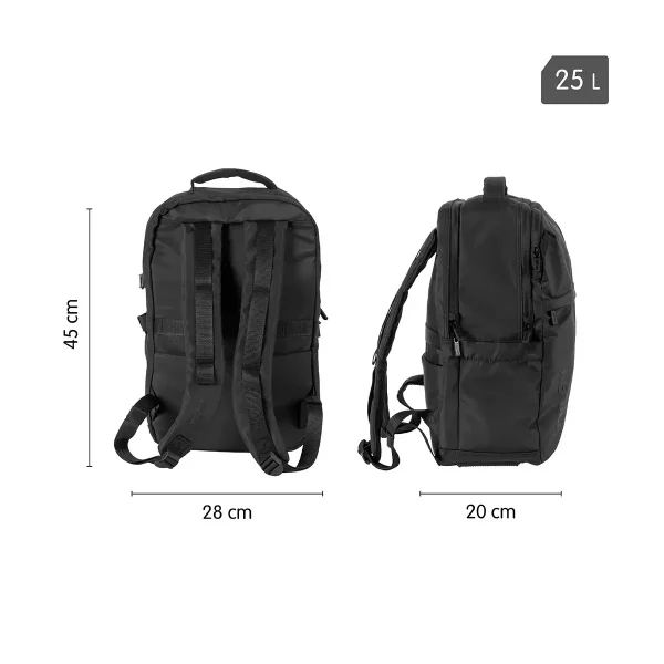 MOCHILA MILAN 5 CREMALLERAS 25L COLECCIÓN SHADOW NEGRO 2 - Imagen 3
