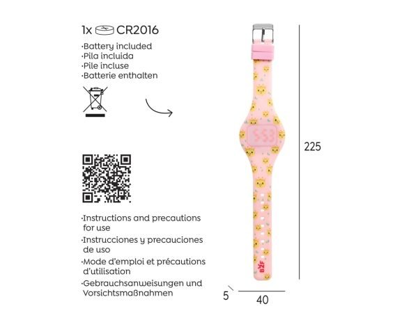 RELOJ TACTIL MIQUELRIUS COLOR ROSA Y AMARILLO GIRAFA - Imagen 3