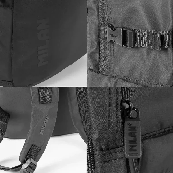 MOCHILA MILAN 5 CREMALLERAS 25L COLECCIÓN SHADOW NEGRO 2 - Imagen 5