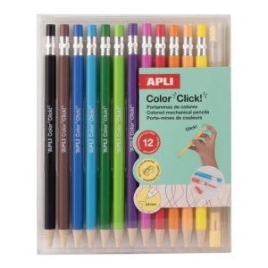 LÁPICES DE COLORES PORTAMINAS APLI COLOR CLICK 12 UD.
