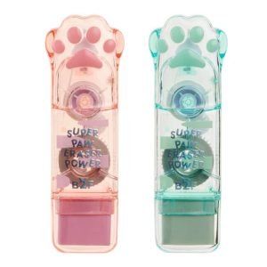 CINTA CORRECTORA Y GOMA DE BORRAR KITTY BACK2FUN COLOR SURTIDO MORADO Y VERDE
