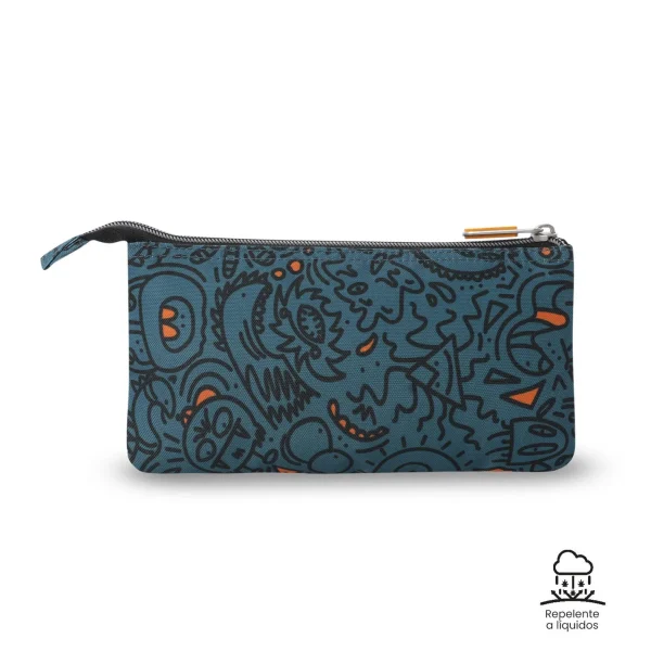 ESTUCHE TOTTO TRIPLE TABLERO AZUL Y NARANJA NEÓN - Imagen 4