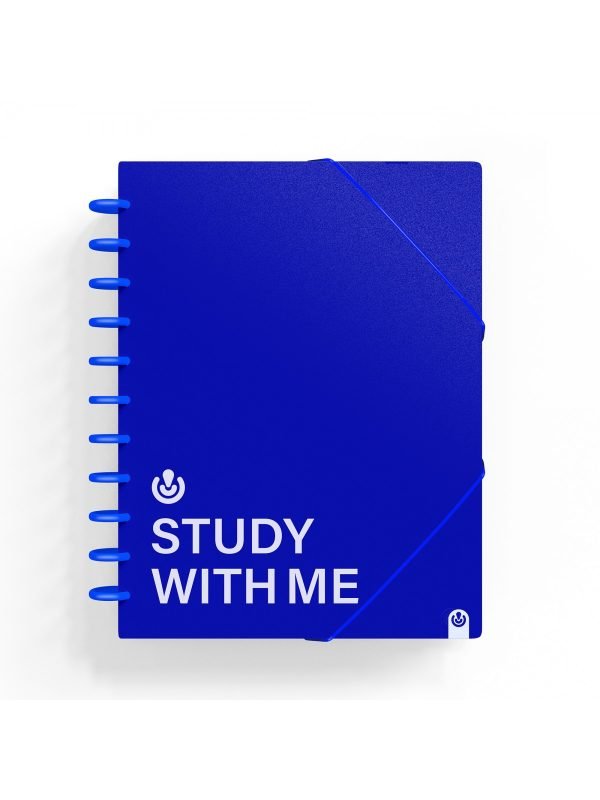 CARPETA FUNDAS ESPIRAL CARCHIVO 30 UND. STUDY WITH ME AZUL