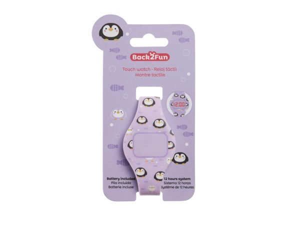 RELOJ TACTIL MIQUELRIUS COLOR MORADO PINGÜÍNO