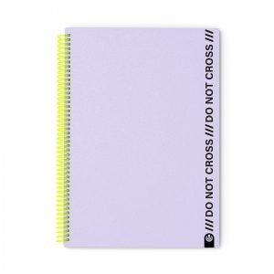 CUADERNO ESPIRAL CARCHIVO A4 CUADROS 100 HOJAS POLYFOAM DO NOT CROSS MAUVE