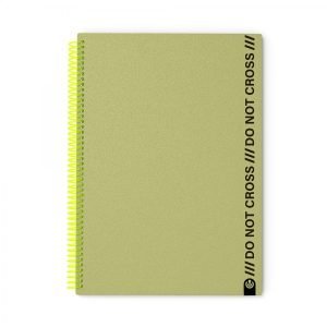 CUADERNO ESPIRAL CARCHIVO A4 CUADROS 100 HOJAS POLYFOAM DO NOT CROSS ARMY GREEN