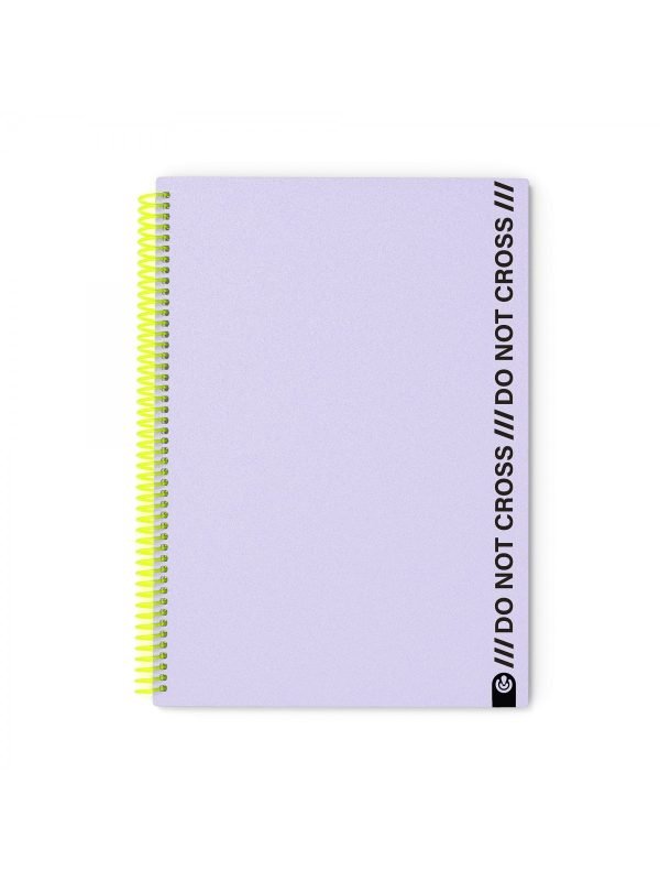 CUADERNO ESPIRAL CARCHIVO A4 CUADROS 100 HOJAS POLYFOAM DO NOT CROSS MAUVE