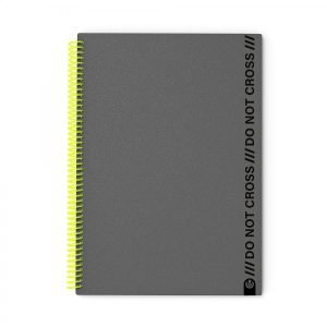 CUADERNO ESPIRAL CARCHIVO A4 CUADROS 100 HOJAS POLYFOAM DO NOT CROSS CHARCOAL