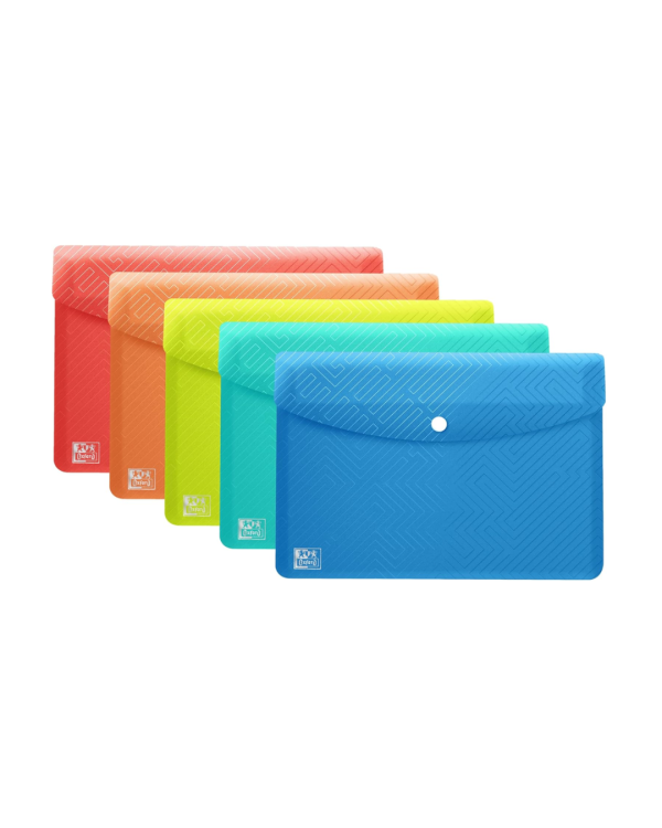 SOBRE A5 CON CIERRE COLORES VARIADOS VIVOS DE OXFORD 1UND