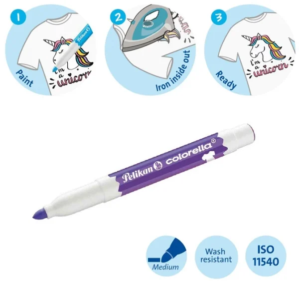 ROTULADORES PELIKAN COLORELLA TEXTIL CAJA 12 - Imagen 2