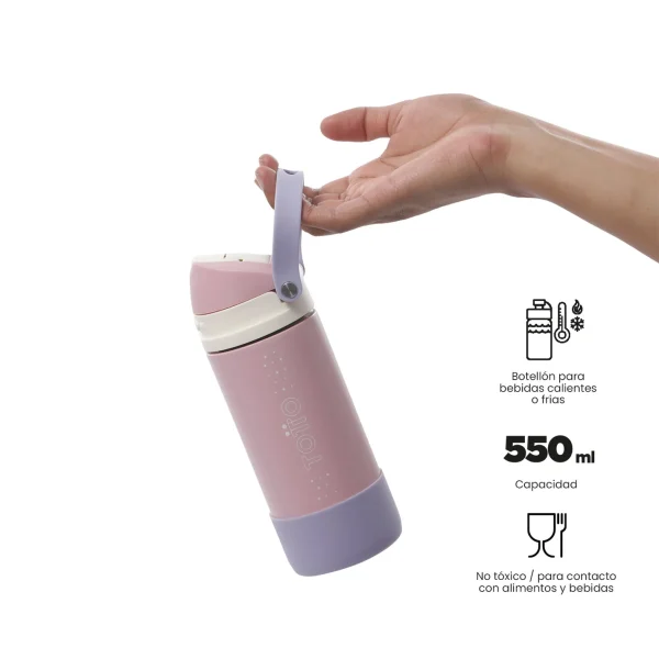 BOTELLA ISOTERMICA TOTTO 550ML MIZU ROSA - Imagen 3