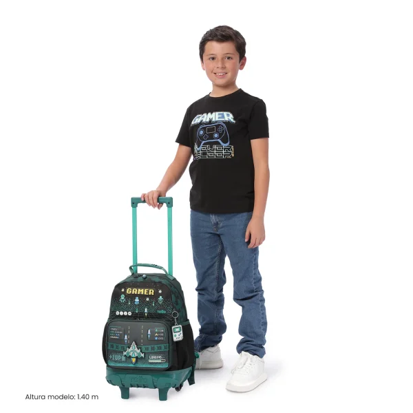 MOCHILA TOTTO ESCOLAR CARRO KIDS PIXEL GAME - Imagen 2