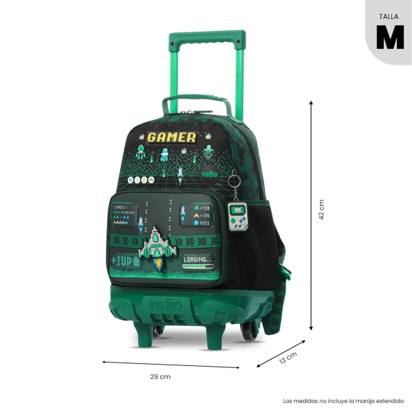 MOCHILA TOTTO ESCOLAR CARRO KIDS PIXEL GAME - Imagen 3