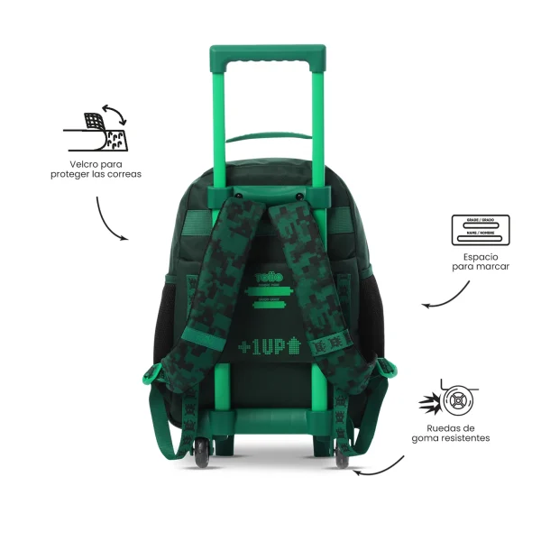 MOCHILA TOTTO ESCOLAR CARRO KIDS PIXEL GAME - Imagen 4