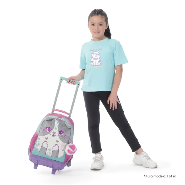 MOCHILA TOTTO ESCOLAR CARRO KIDS SUSSY GATITO - Imagen 2