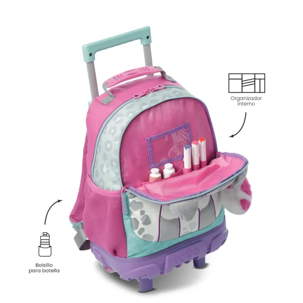 MOCHILA TOTTO ESCOLAR CARRO KIDS SUSSY GATITO - Imagen 6