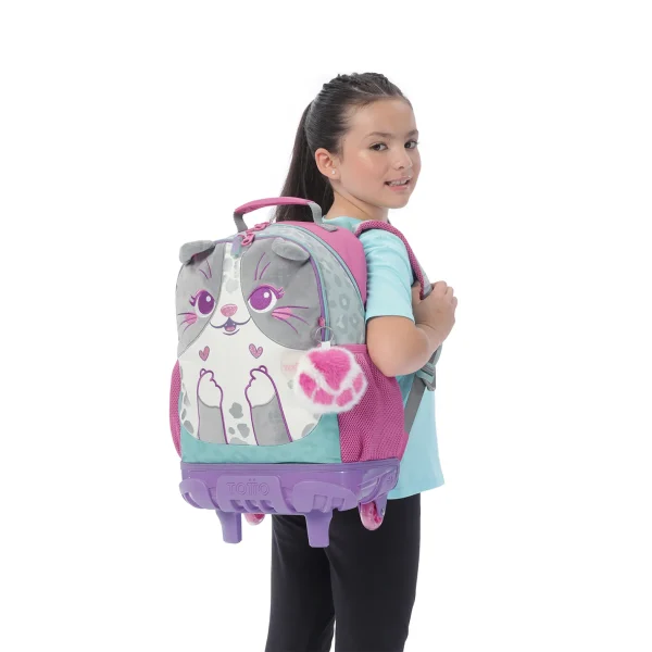 MOCHILA TOTTO ESCOLAR CARRO KIDS SUSSY GATITO - Imagen 7